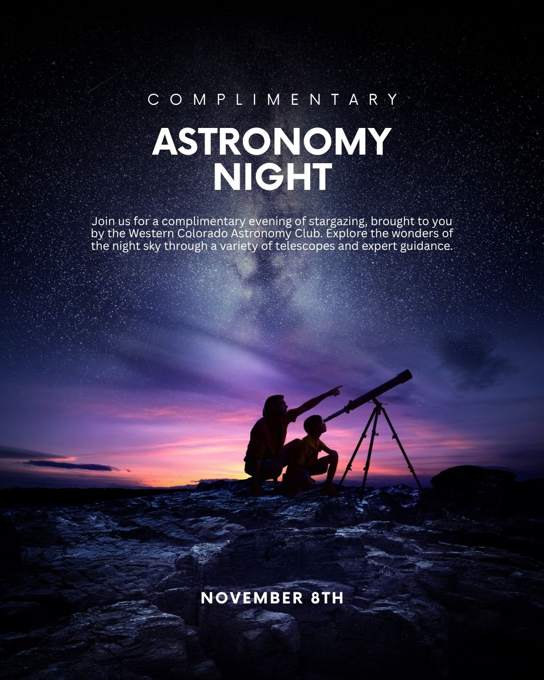 Purple and Black Modern International Astronomy Day Your Story